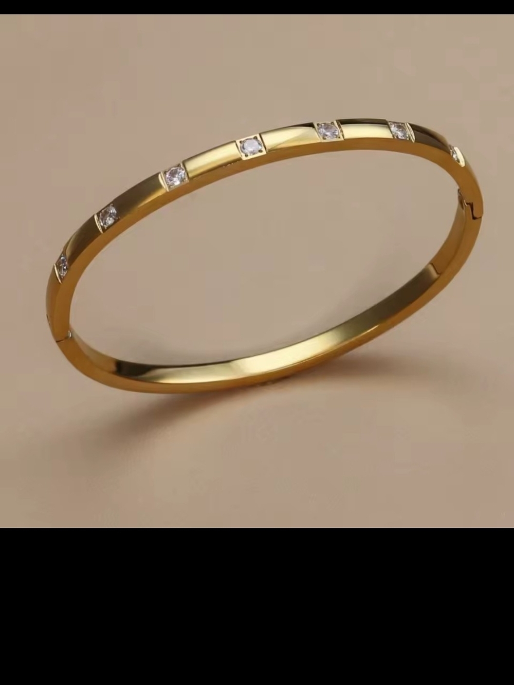 Gold Plated Crystal Accent Bangle Bracelet - Women Jewelry